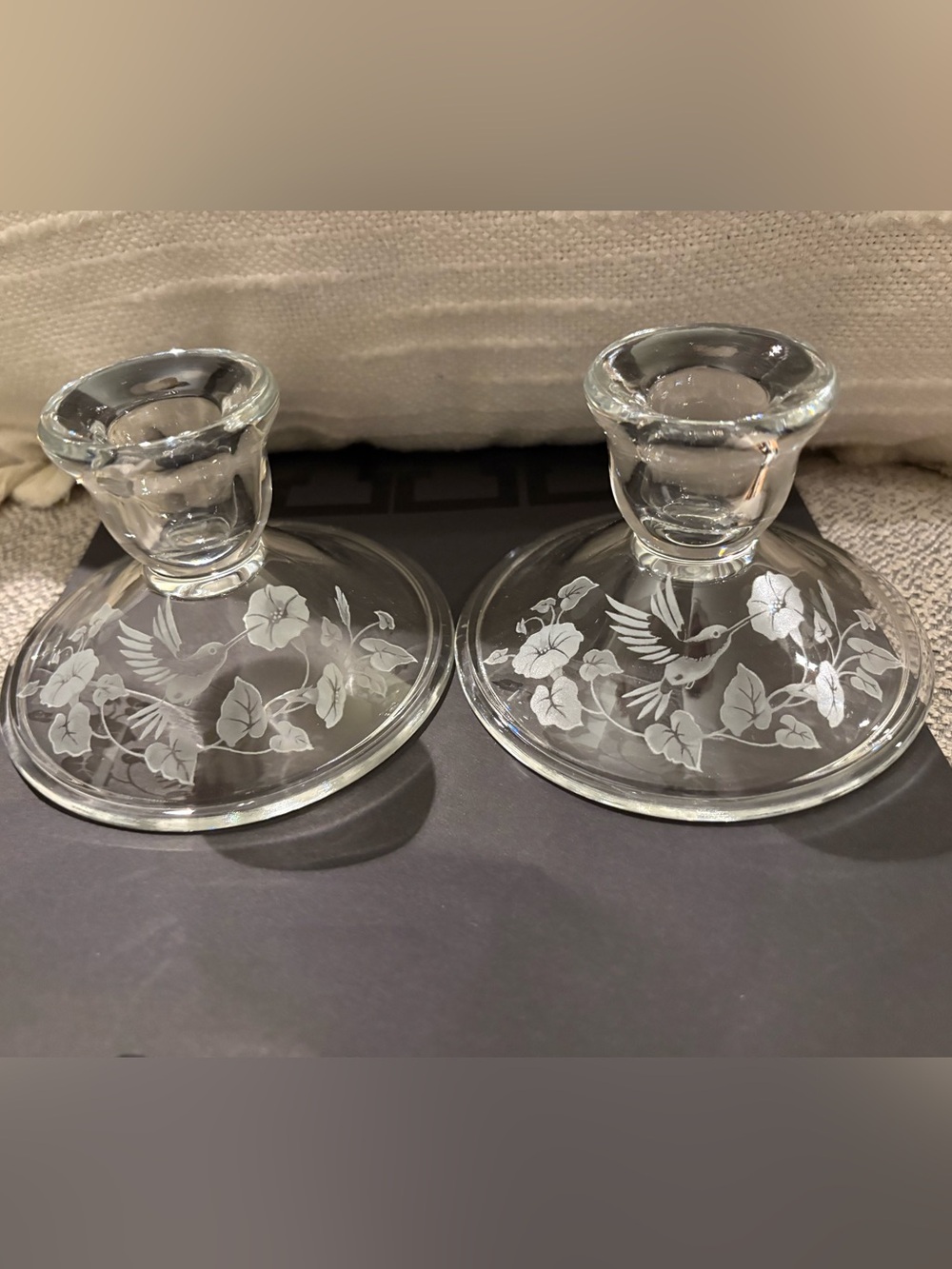 Avon Hummingbird Candlestick Holders